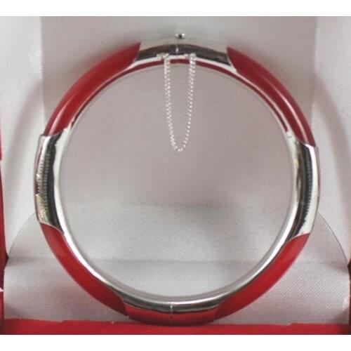 Fashionable silver plated all red jade bracelet