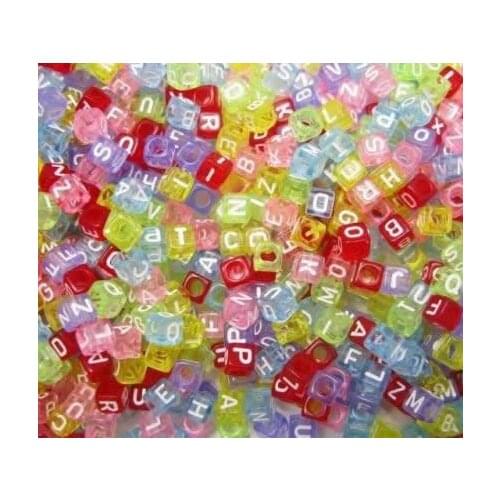 Wholesales Big Hole Cube Acrylic Beads, Assorted styles Letter Beads, alphabet Resin beads, letter beads