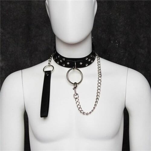 BDSM Gay Puppy Play Dog Slave Collar with Leash Leather Neck Bondage Restraint Cuffs Fetish Collar Sex Toys for Women Men Gay