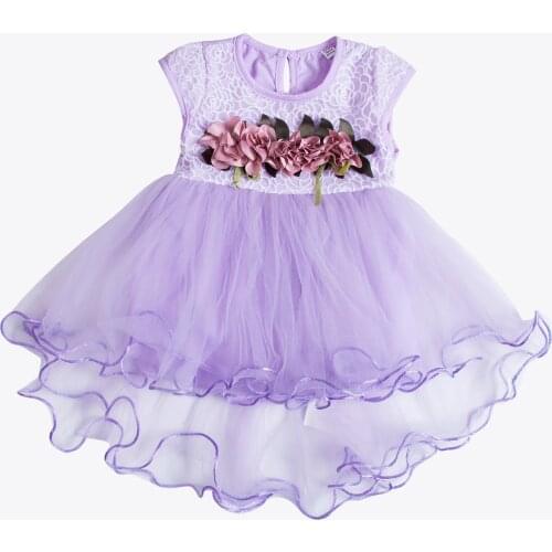 Toddler Kids Baby Girls Princess Dress Solid Lace Mesh Sheer Fairy Cute Floral Elegant Dress Party Tulle Dresses 0-3Y 4 Colors