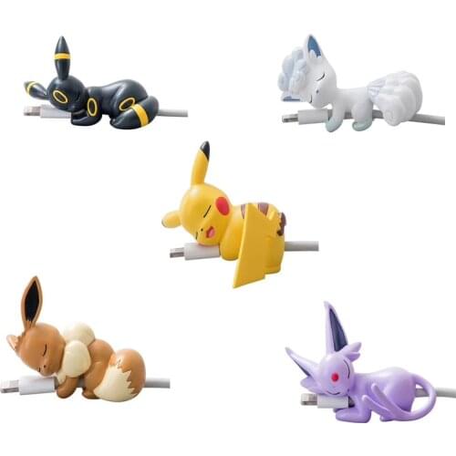 Pokemon Pikachu USB Cable Charger Figures Data Cable Earphone Line for Iphone Android Kawaii Cartoon CuteCartoon Animals Gifts