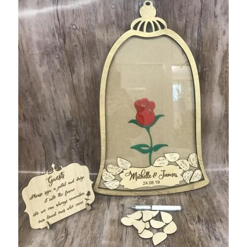 Beauty and the beast Transparent Wedding guest book alternative wedding guestbook wedding guest book hesrts Guestbook drop box