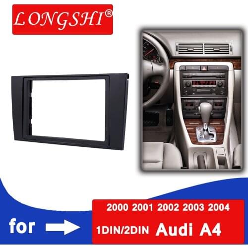 LONGSHI Car refitting DVD frame,DVD panel,Dash Kit,Fascia,Radio Frame,Audio frame for 2000-2004 Audi A4 1DIN 2DIN 173*98MM