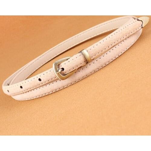 Women Real Leather Metal Buckle Thin Waistbands Solid Elegant Hot Sale High Quality Cowskin Female Adjustable Belt SE65