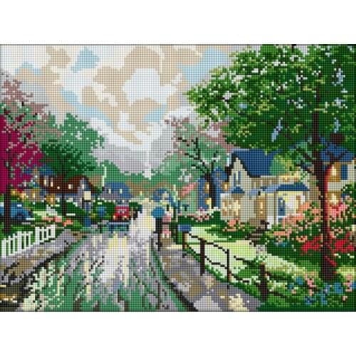 Craft Needlework Diy Handicrafts City Landscape Diamond Painting Beach Painting Diamond Embroidery Square Drill Mosaic Picture