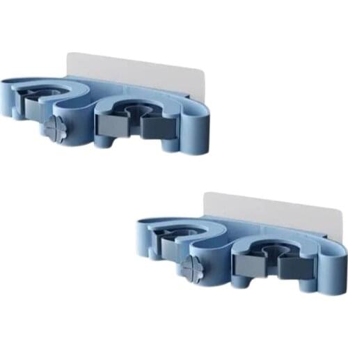 Household Mop Clip Free Perforation Wall-mounted Bathroom Mopping Cloth Storage Rack Viscose Strong Fixed Broom Hook