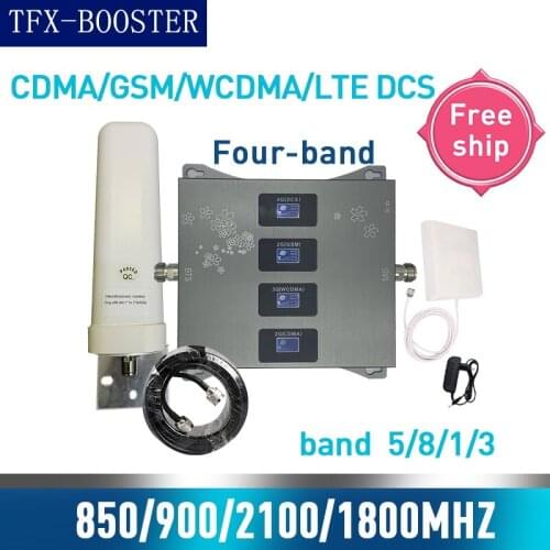 TFX-BOOSTER 850/900/1800/2100mhz Four-Band Cellular Amplifier 4G Mobile Signal Booster GSM Repeater 2G 3G 4G CDMA GSM DCS WCDMA