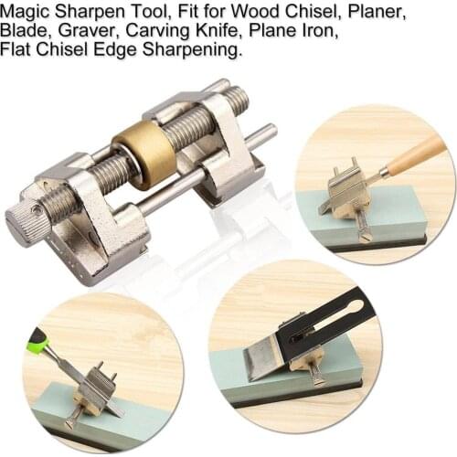 Stainless Steel chisel sharpener Side Clamping Fixed Angle Honing Guide for Wood Chisel Planer Blade Flat Chisel Edge Sharpening