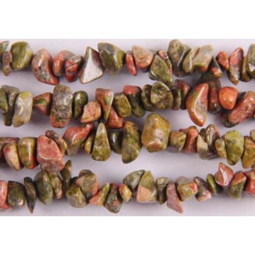 Unakite Epidote Chip Loose Beads Strand 32 Inch Jewelry For Woman Gift Making E006