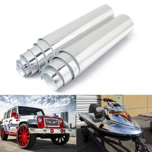 30cmx152cm Mirror Film Sticker Flexible Decal Bubble free Waterproof For UV Protection Motorboat