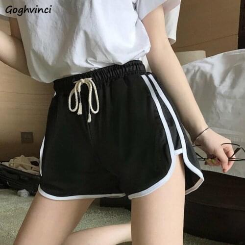 Shorts Women Drawstring Stretchy Solid Joggers Classic Students Lovely Simple Large Size Sweet Wide Leg Trousers Womens Chic
