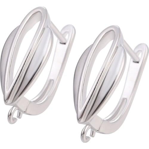 Juya DIY Earrings Supplies Silver Color Earwire Findings Earring Hooks Accessories For Women Fashion Dangle Earrings Making