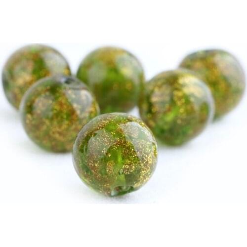 10pcs Retro Inlaid Gold Foil Glass Beads Earrings Necklace Material Diy Handmade Jewelry Accessories Bracelet For Women Material