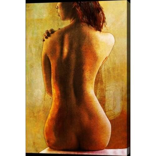 100%Handmade Nude Oil Painting 28x16 NOT a print, giclee poster Abstract Impressionist