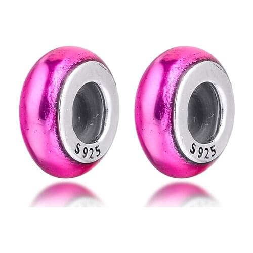 100% 925 Sterling Silver Small Hole Beads My Pink Charm Fits Pandora Me Bracelets Woman Charms Silver 925 Jewelry Gift for Women