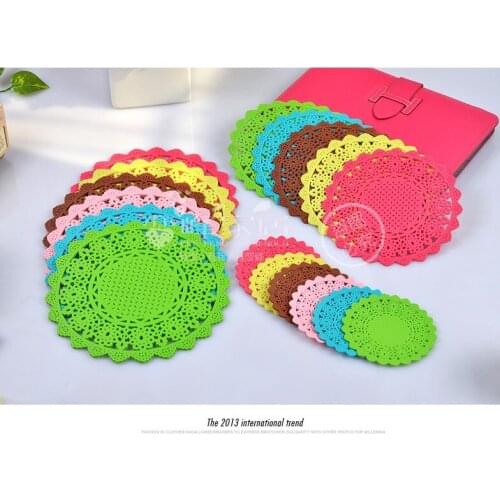 12 PC/LOT Pattern Hollow cup mat insulation pads European creative gift Coasters