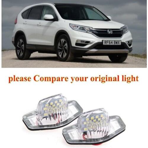 2pc Car Accessories Special Car License Plate Lamp For Honda crosstour 5d 2010 crv mk3 re1 re5 re7 mk4 rm1 rm4 canbus error free