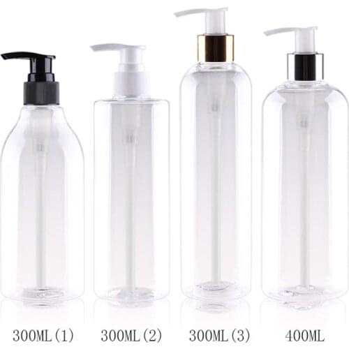 300ML 400ML X 20 Empty Plastic Lotion Bottle Liquid Soap Bottle For Personal Care Gold Silver Lotion Pump Cosmetic Container
