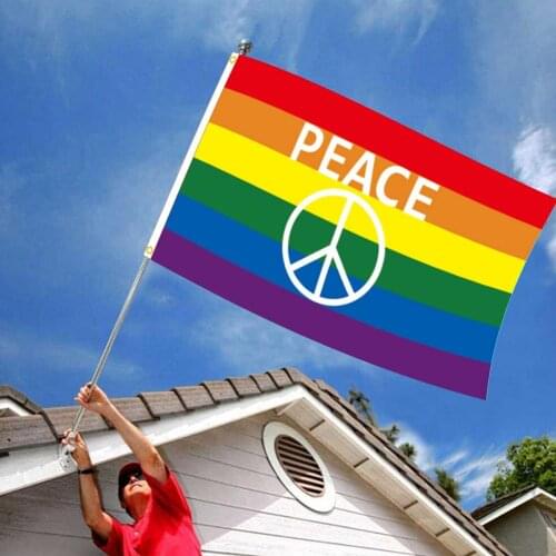 3x5 FT Progress Pride Rainbow Flag Polyester Gay LGBT Peace Flag Home Garden Decoration Banner