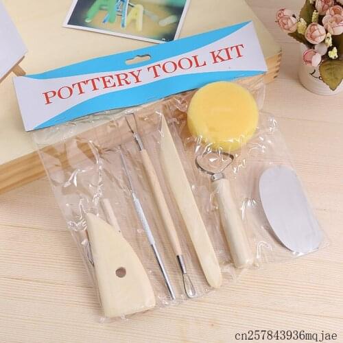 60Sets Ceramics Clay Sculpture Modelling Kit Wooden Handle Pottery Tools Set Stainless Steel Pottery