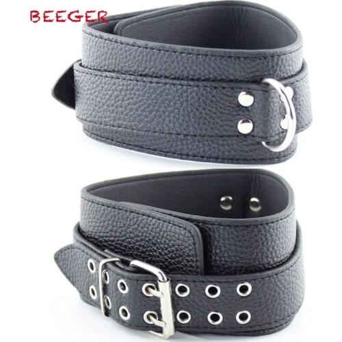 BEEGER Strict Leather Premium Locking Collars, Slave Fetish Sex Toys For couples