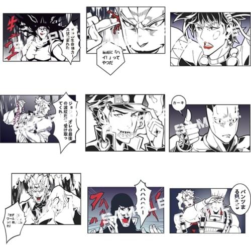 Anime JoJos Bizarre Adventure Bruno Bucciarati Kujo Jotaro Keyrings Cosplay Acrylic Figure Keychain Cards Key Ring Pendant Gift