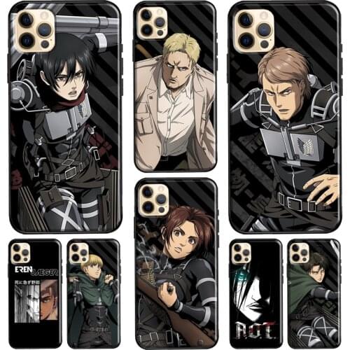 Levi Armin Arlert Attack on Titan Soft Case For iPhone 11 Pro Max 12 mini X XR XS MAX 6 6S 7 8 Plus 5S SE 2020 Phone Cover