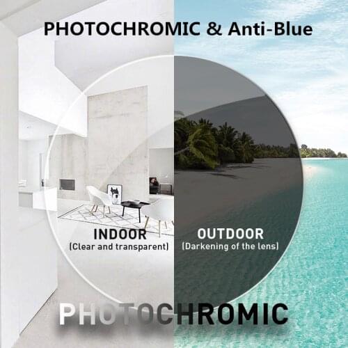 Photochromic Anti Blue Light Blocking 1.56 1.61 1.67 Index Prescription Aspheric Glasses Lenses Myopia Hyperopia Presbyopia Lens