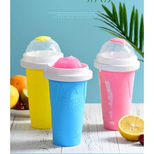 DIY Smoothie Cup Pinch Cups Frozen Magic Squeeze Cup Cooling Maker Cup Freeze Mug Milkshake Tools Silicone Cup Carry-on Cup