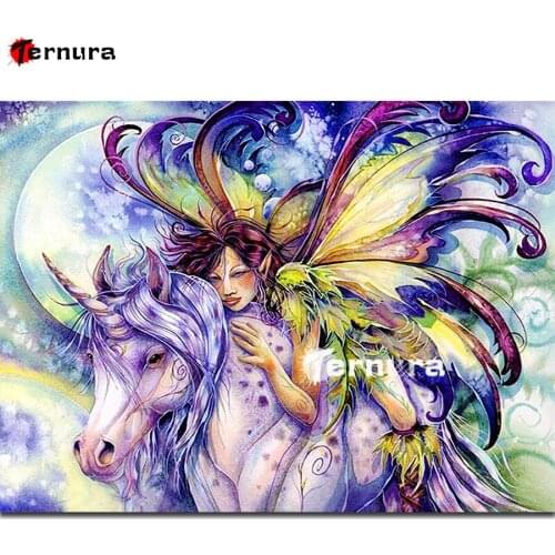 Diy 5d Diamond Painting Cross Stitch Unicorn and girl kits Crystal beadswork Embroidery Mosaic Rhinestone cross stitch Handmade