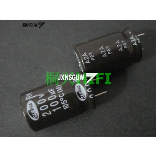 20PCS Original SAMWHA RH 200V100UF 16X25MM Dark brown Aluminum electrolytic capacitors 100uF/200v 105 degrees 100UF 200V
