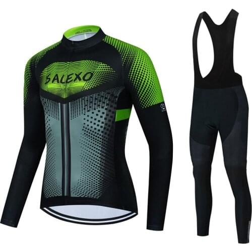2021 Autumn Men Long Sleeve Cycling Jersey Set MTB Bike Uniform Breathable Ropa Ciclismo Outdoor Riding 19D Bicycle Clothing