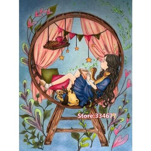 Scenery Happy Girl Forest Cross Stitch Kits 14CT Unprinted For Embroidered Handmade Arts Set Wall Home Decor Handmade