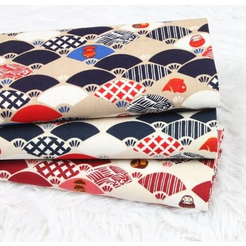 Half Yard Thicken Cotton Fabric Soft Breeze Little Fan Print Handmade DIY Bag Table Cloth Sewing Tissue 100% Cotton CR-1216