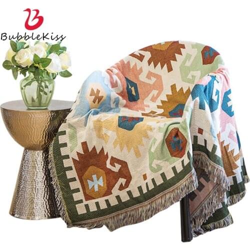 Bubble Kiss European Style Blanket Retro Sofa Towel Blankets For Beds Abstract Geometric Blankets Decor Bed Cover Throw Blanket