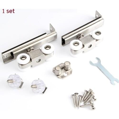 304 Stainless Steel Hanging Sliding Wooden Door Roller Rollers 4 Wheels 60KG
