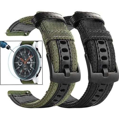 Active 2 Gear S3 Frontier band for Samsung Galaxy Watch 46mm 42mm Strap with Screen Protector film for active2 40mm 44mm correa