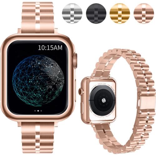 Watch band Compatible with Apple watch 38mm 40mm 42mm 44mm Metal stainless bands women/men Wristband apply to Iwatch 6/5/4/3/SE