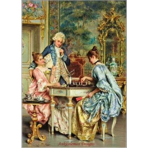 Needlework for embroidery DIY DMC High Quality - Counted Cross Stitch Kits 14 ct Oil painting - The Game Of Chess