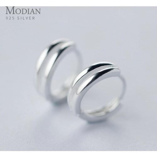 Modian Charm Genuine Sterling Silver 925 Hoop Earrings for Women Line Tiny Ear Hoops Fashion Fine Female Jewelry Brincos 2020