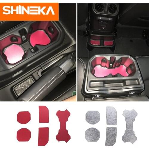SHINEKA Interior Mouldings Cup Pad for Jeep JL Wrangler 2018 UP Aluminum Alloy Water Bottle Cup Pad Interior Trims for Jeep JL