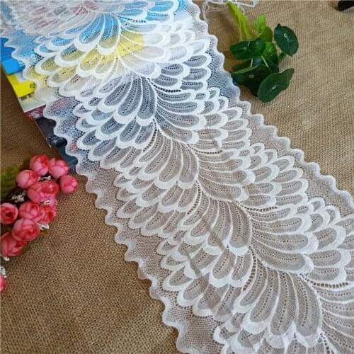 E2820-2 24cm wide white lace band stretch dress lace fabric DIY wedding decoration accessories