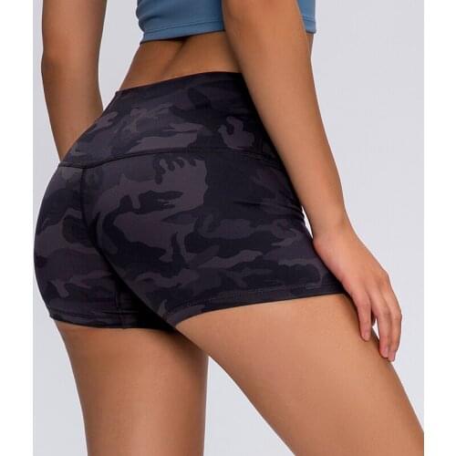 CAMO Prints Camouflage High Waist Fitness Workout Shorts Women Naked-feel Fabric Plain Squatproof Yoga Trainning Sport Shorts