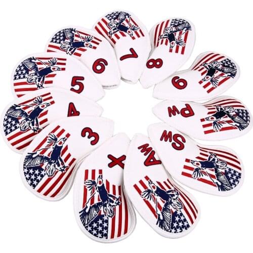 USA Stars and Stripes Golf Eagle Iron Head Cover with Thick Synthetic Leather Fit All Brands