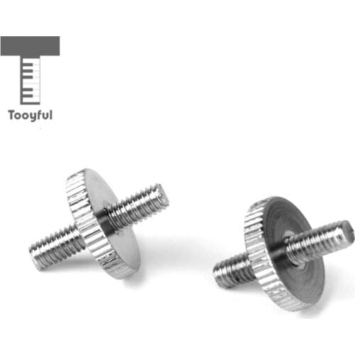 Tooyful High Quality 2Pcs Nickle Plated Metal Mandolin Guitar Bridge Post Height Adjustment Screw Silver for Archtop Jazz Guitar