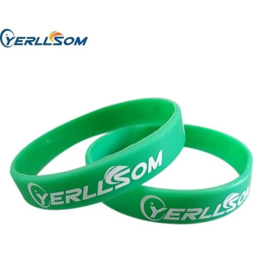 YERLLSOM 200PCS Trade Assurance Customized imprint logo Silicone bracelets with print logo for events S101809