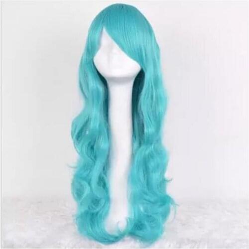 Zhao0790031915_+ > HOT sell Shipping >> Sailor Neptune Anime blue green long cosplay costume wig