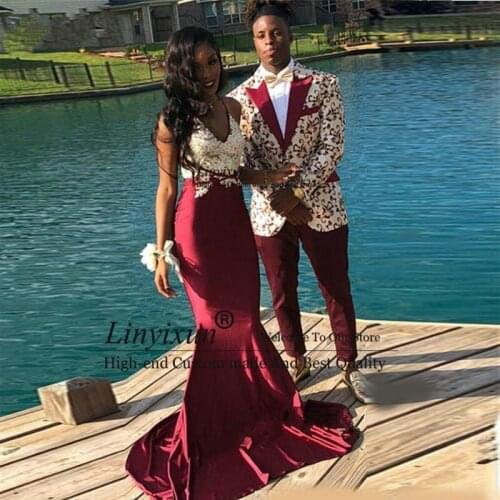 2021 Burgundy Mermaid Prom Dresses Spaghetti Straps Lace Applique Black Girls Cocktail Party Gowns Custom Made Evening Dress