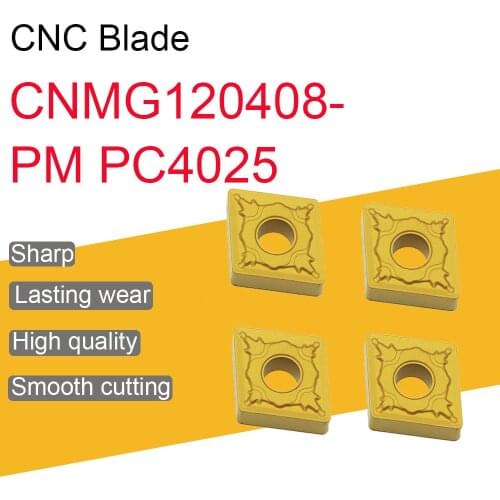 10PCS Carbide Inserts CNMG120408-PM PC4025 High Quality CNMG 120408 Blade Metal External Turning Tool Lathe Tools