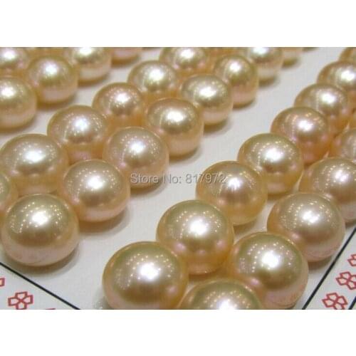 50pcs 6mm 8mm 10mm 100% Real pearl Bead Natural highlight Pearl Bead Half Round semi-hole loose beads DIY Jewelry For Woman Gift